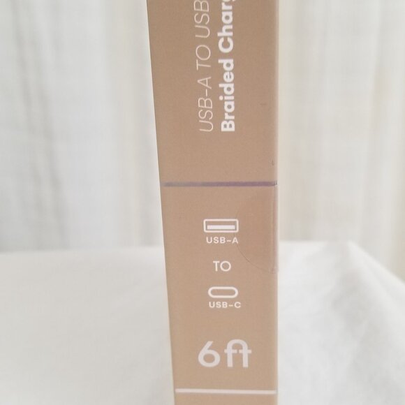 Artikl Charge & Sync Braided Charging Cable 6f USB-A to UBC-C 3X Color Peach - Picture 10 of 16